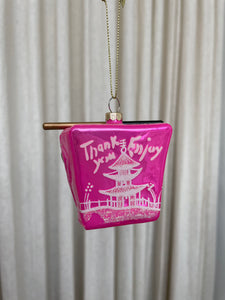 HOT PINK TAKE-OUT BOX ORNAMENT