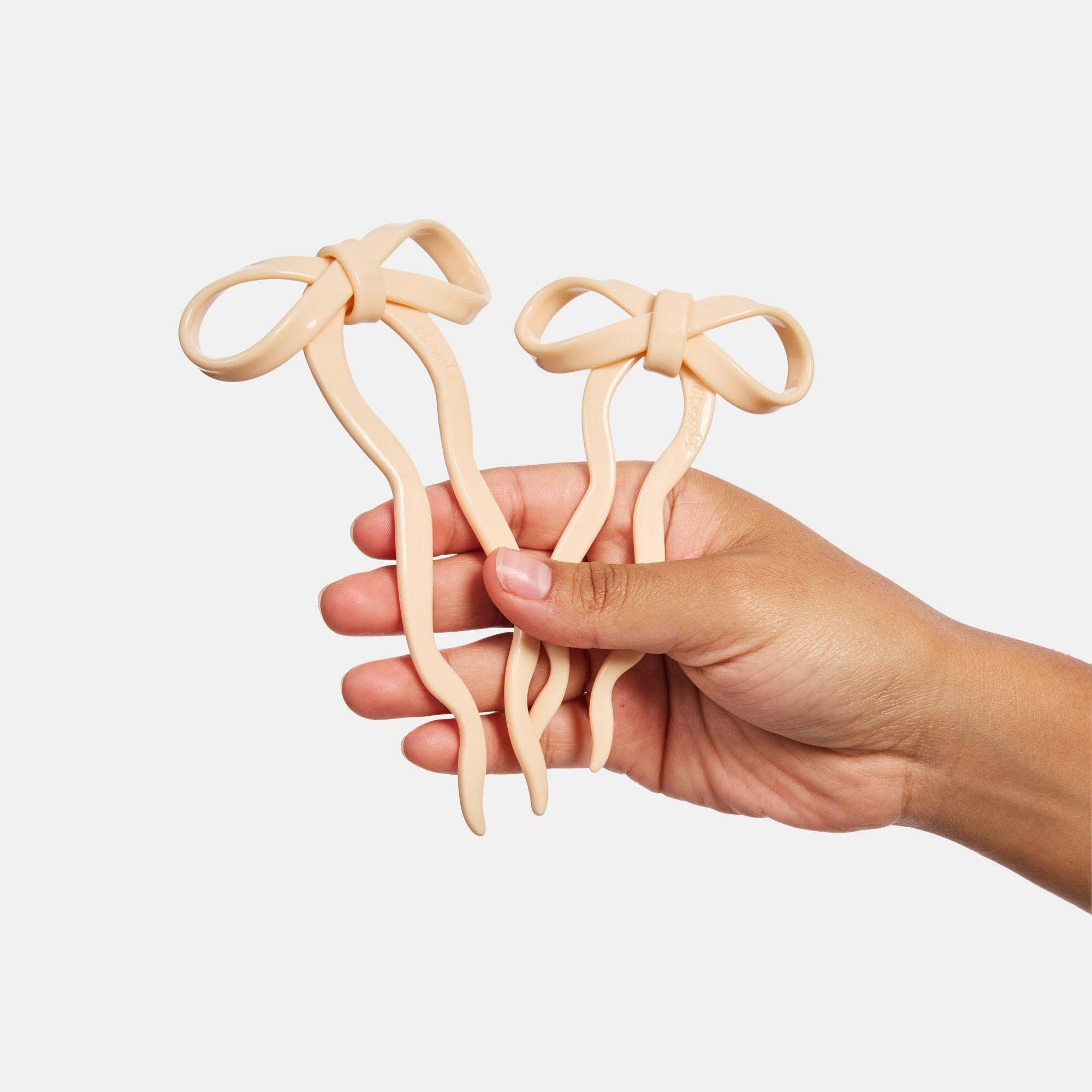CHUNKS - Bow Hairpin in Large Cream