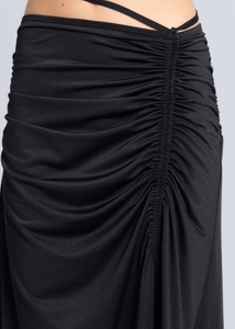 STRAPPY MIDI SKIRT - BLACK