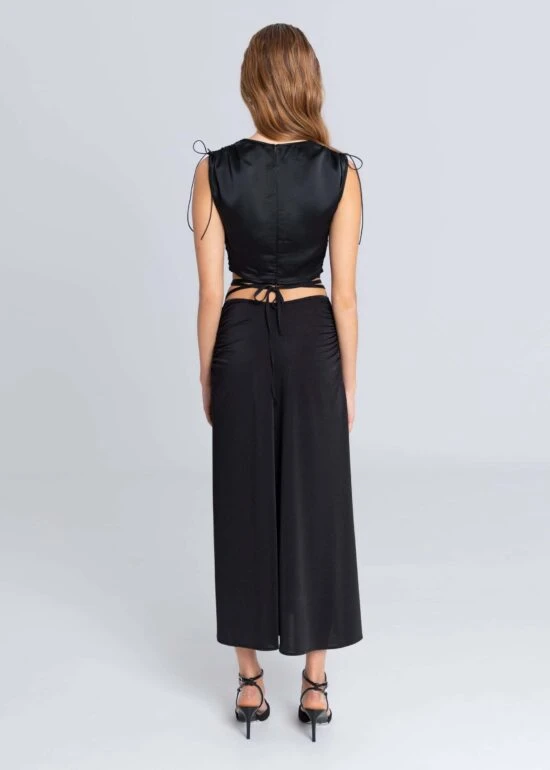 STRAPPY MIDI SKIRT - BLACK