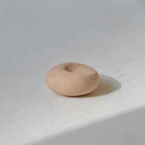 Cedar and Myrrh - Mini Beige Ceramic Pebble Incense Holder