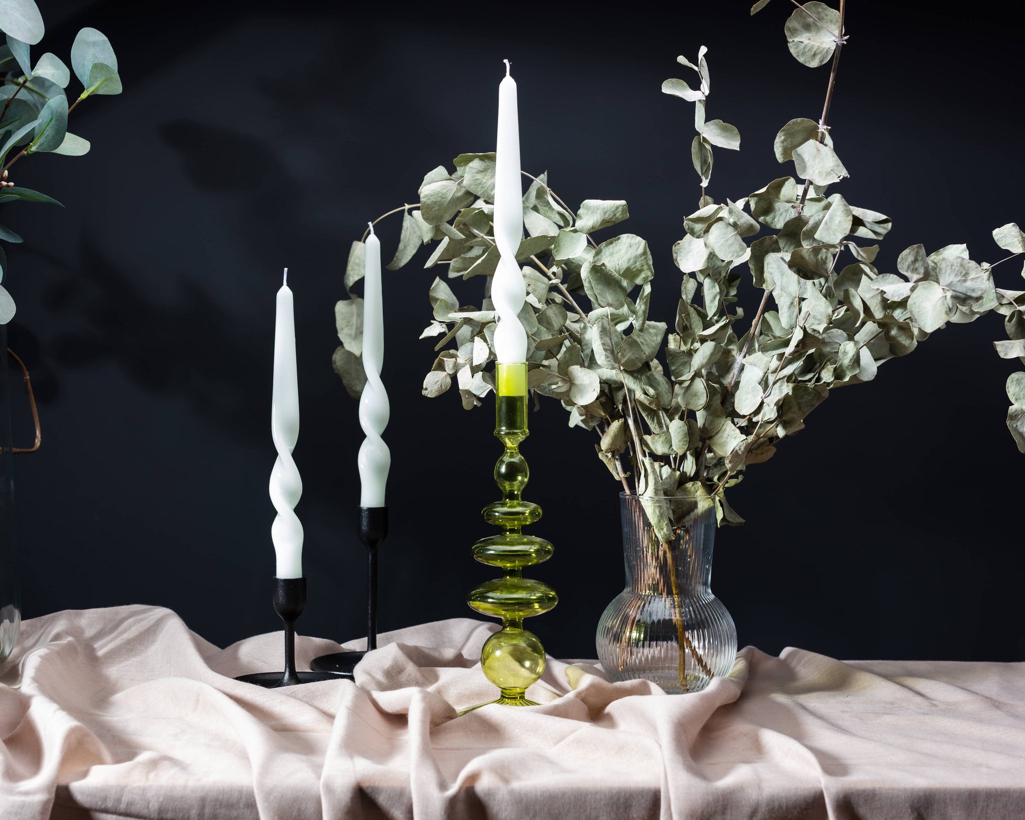MÆGEN - MÆGEN Twist Taper Candles - 3 Pack - Ice White