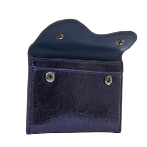 WALLET WAVE METALLIC STRUCTURE - SHEENY NAVY