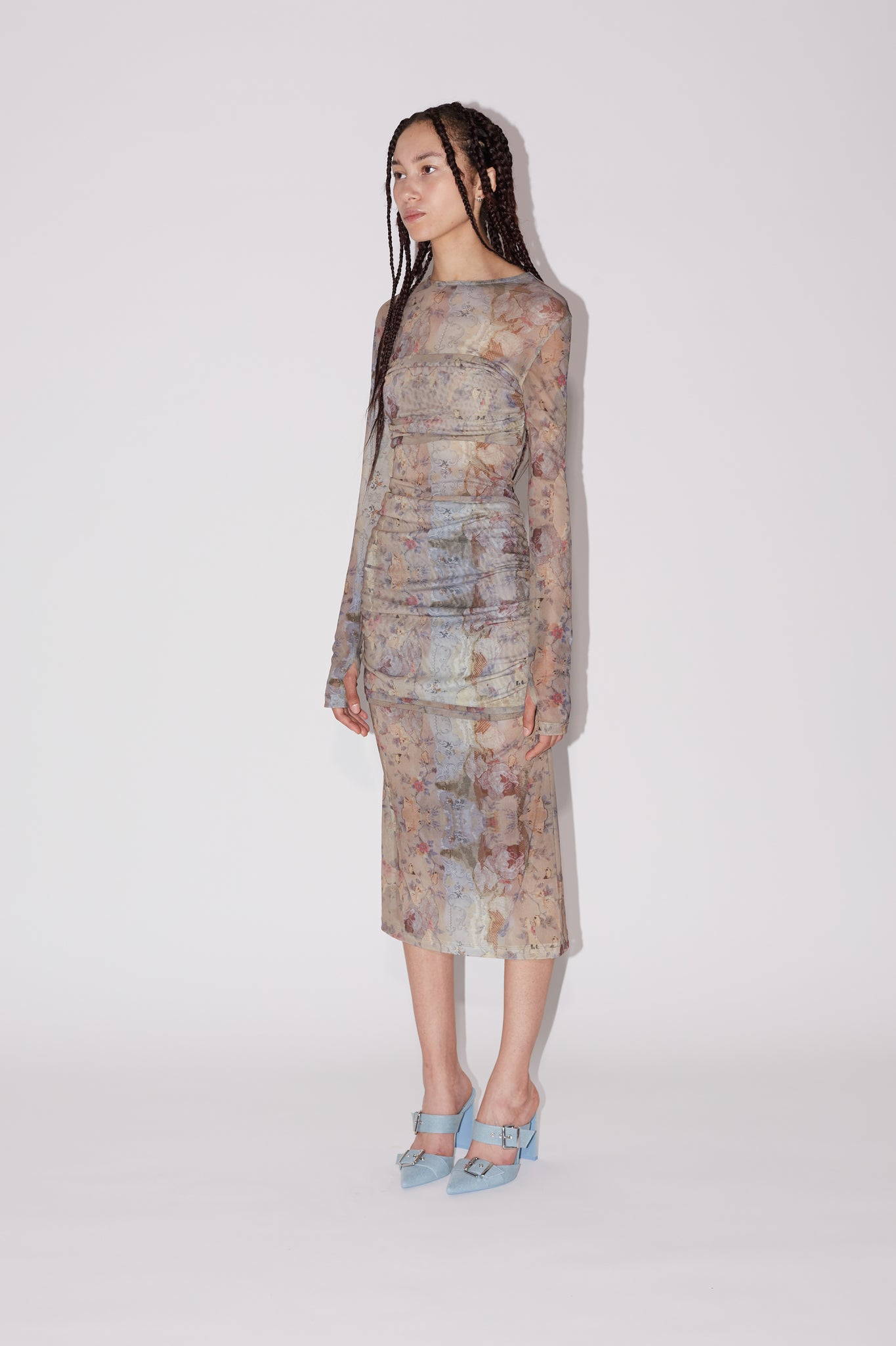 新品】Riu Flower&marble dress ワンピース 大理石