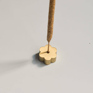 Cedar and Myrrh - Flower Brass Incense Holder