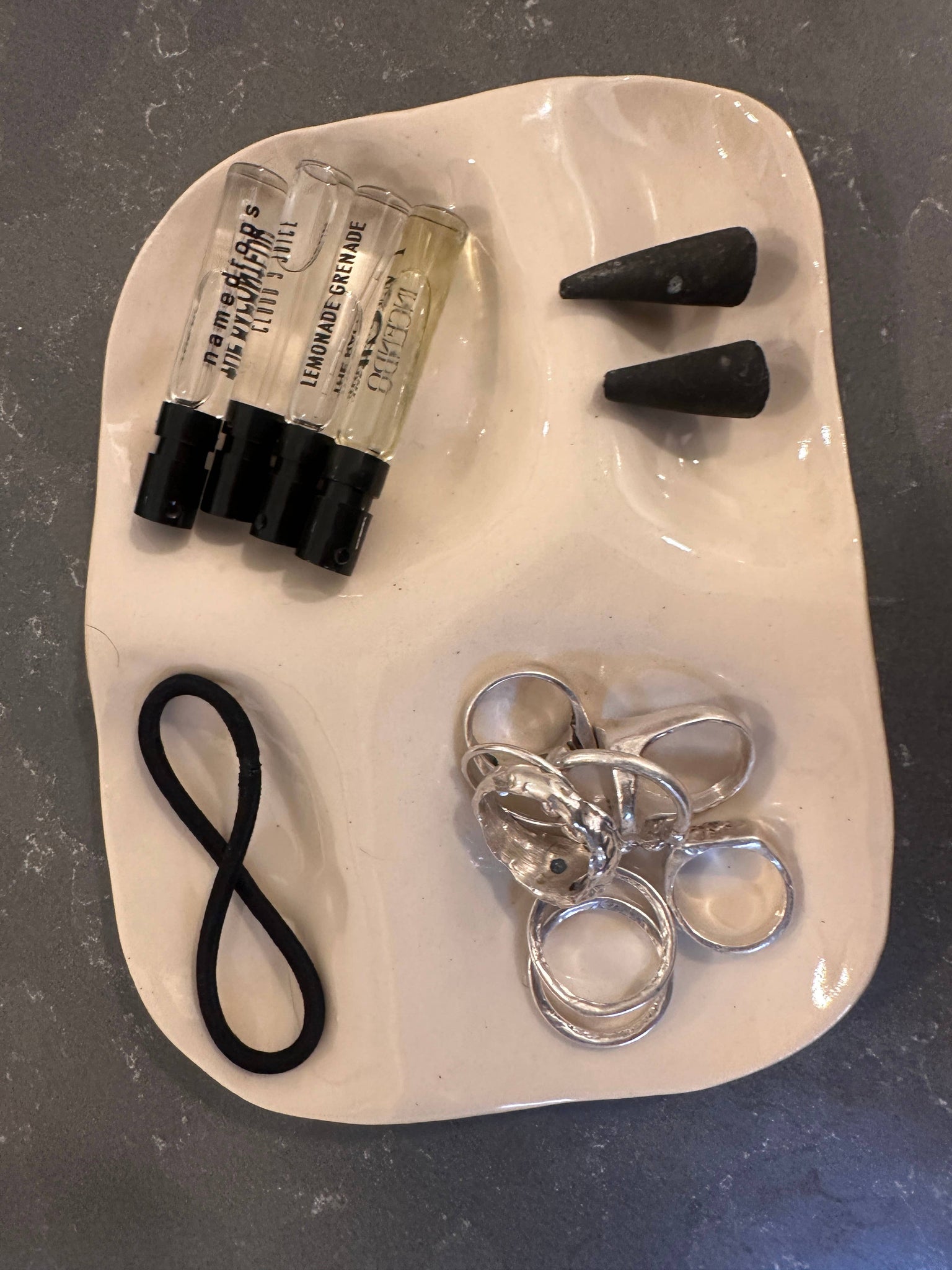 White Ceramic Snack Plate: White