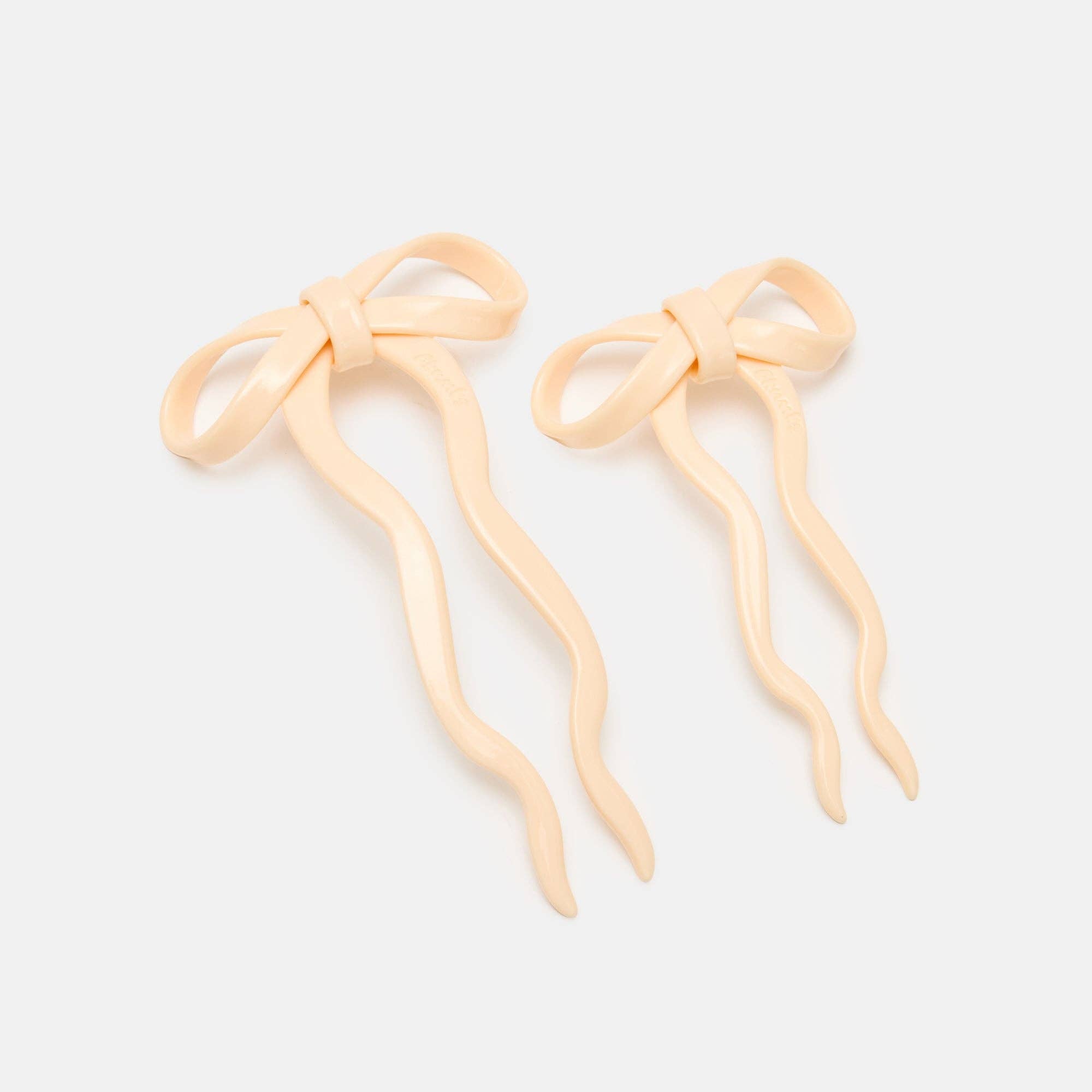 CHUNKS - Bow Hairpin in Large Cream