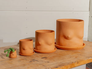 8" TERRA COTTA BOOB POT