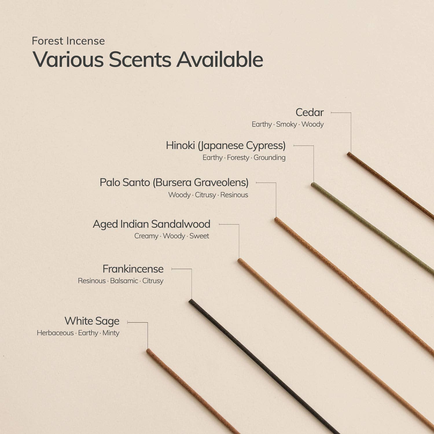 Cedar and Myrrh - White Sage Japanese Incense Stick Set – 30 Sticks