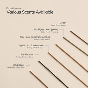 Cedar and Myrrh - White Sage Japanese Incense Stick Set – 30 Sticks