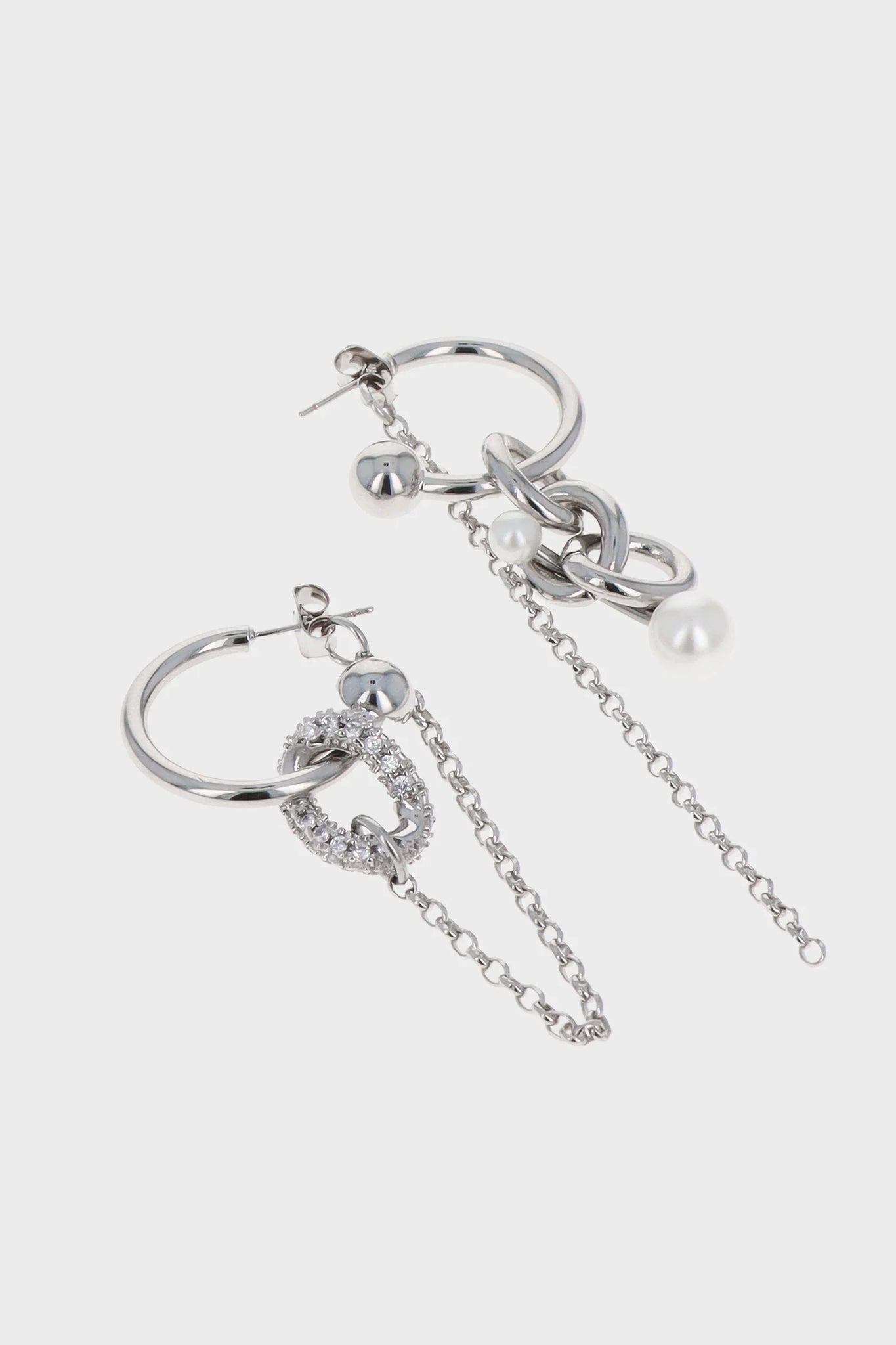 ABEL PEARL EARRINGS - PALLADIUM