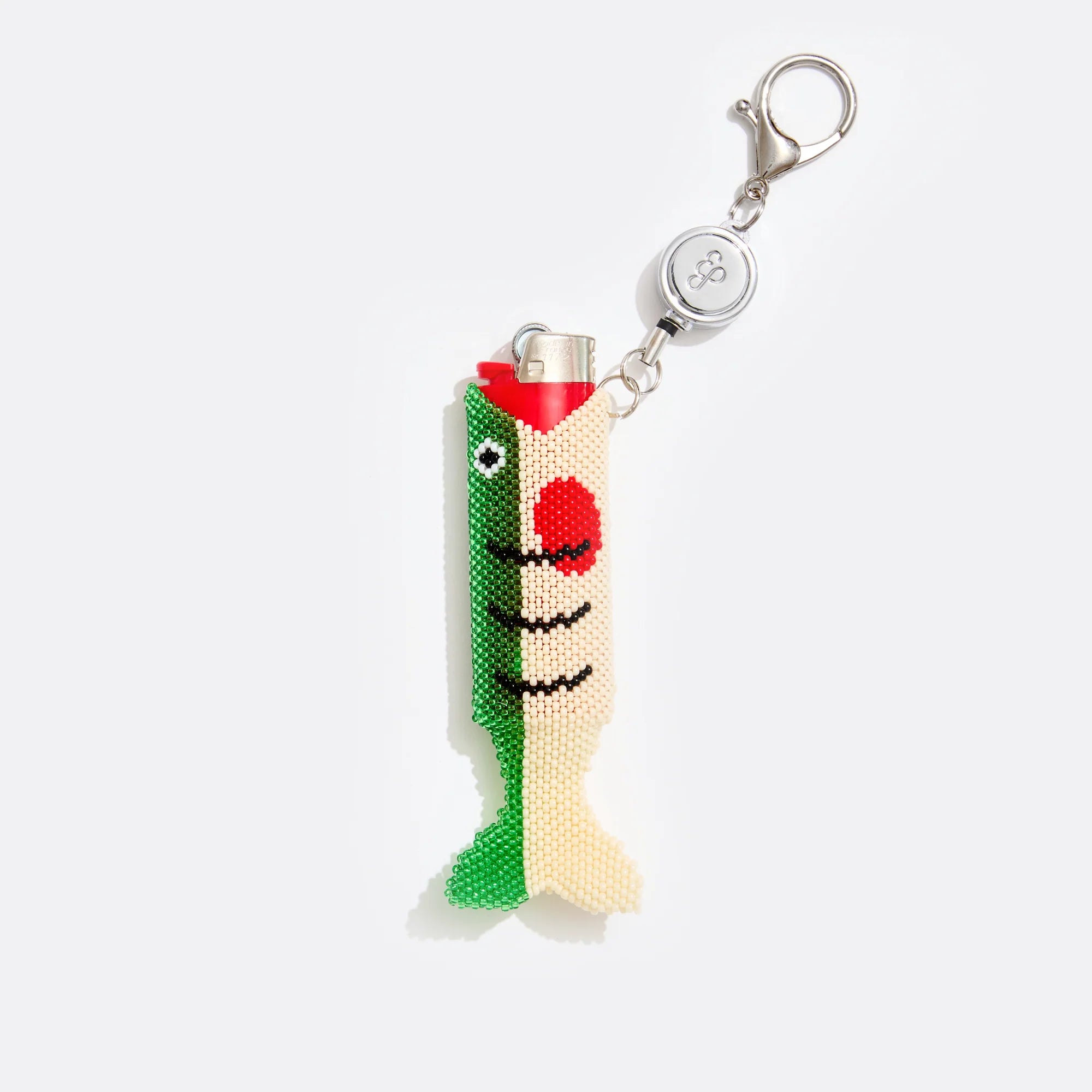 RETRACTABLE LIGHTER KEYCHAIN - BEADED FISH