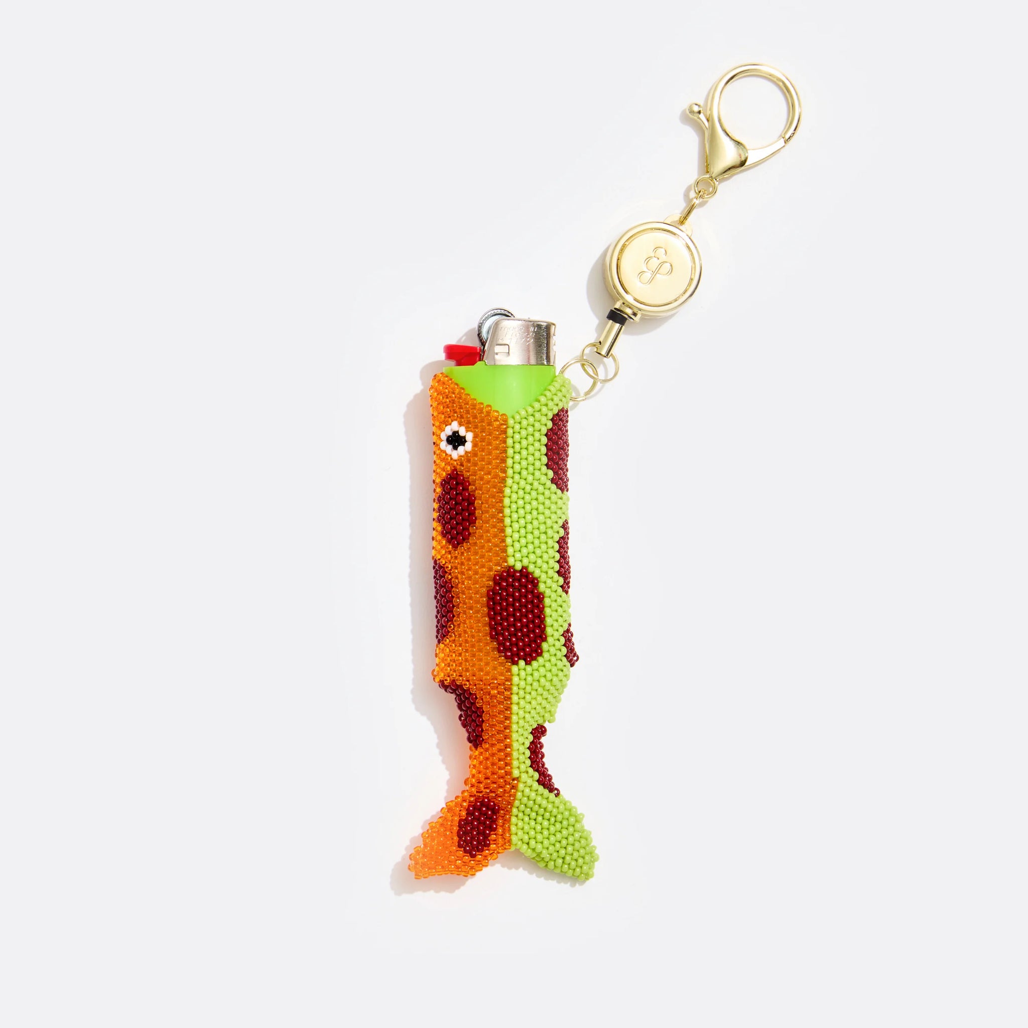RETRACTABLE LIGHTER KEYCHAIN - BEADED FISH