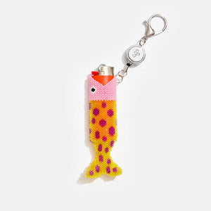 RETRACTABLE LIGHTER KEYCHAIN - BEADED FISH