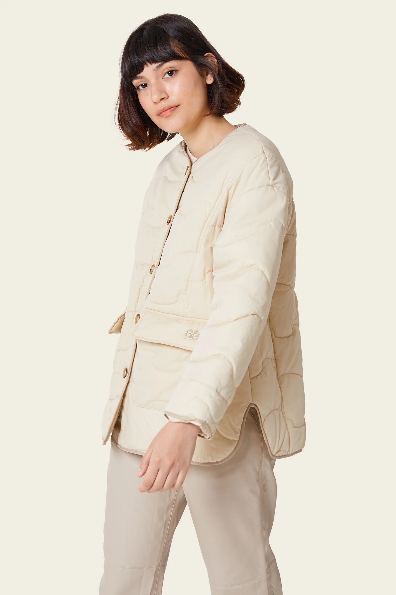 MICA QUILTED JACKET - SAND