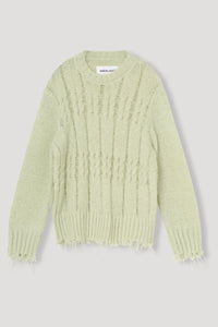 ANNORARS KNIT PULLOVER - PASTEL GREEN