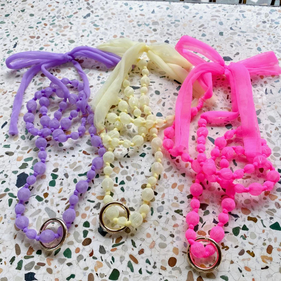 LAGIMUSIM BEADS&RIBBON SHOULDER STRAP