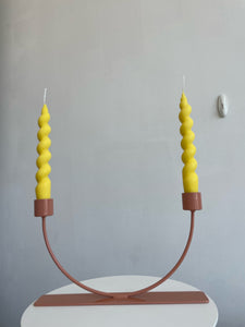 U CANDLESTICK HOLDER - DESERT ROSE