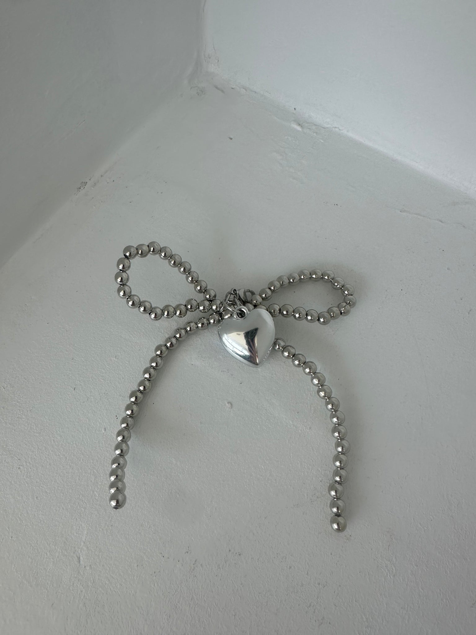 SHOE CHARM - LARGE BOW WITH HEART