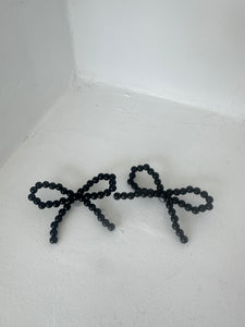 CROC CHARM SET - BLACK BOW