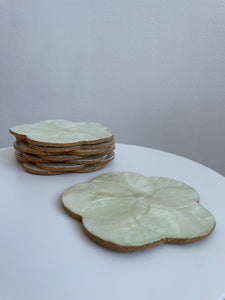 IRIDESCENT FLOWER COASTERS