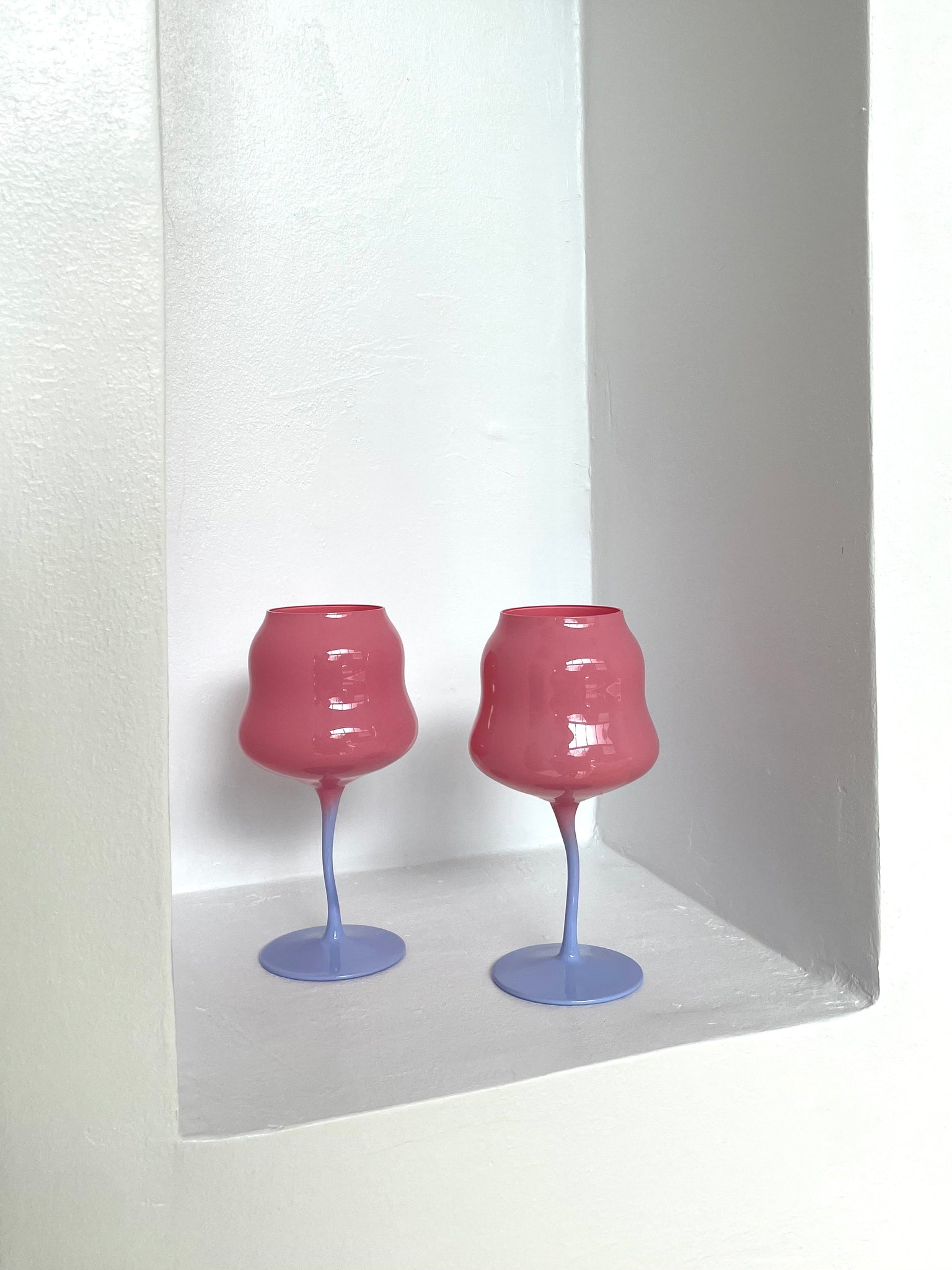 WAVY STEM BUBBLE GLASSES - PINK