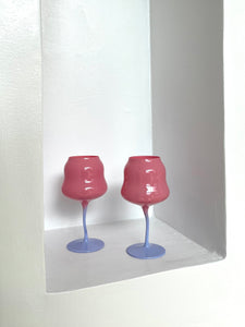 WAVY STEM BUBBLE GLASSES - PINK