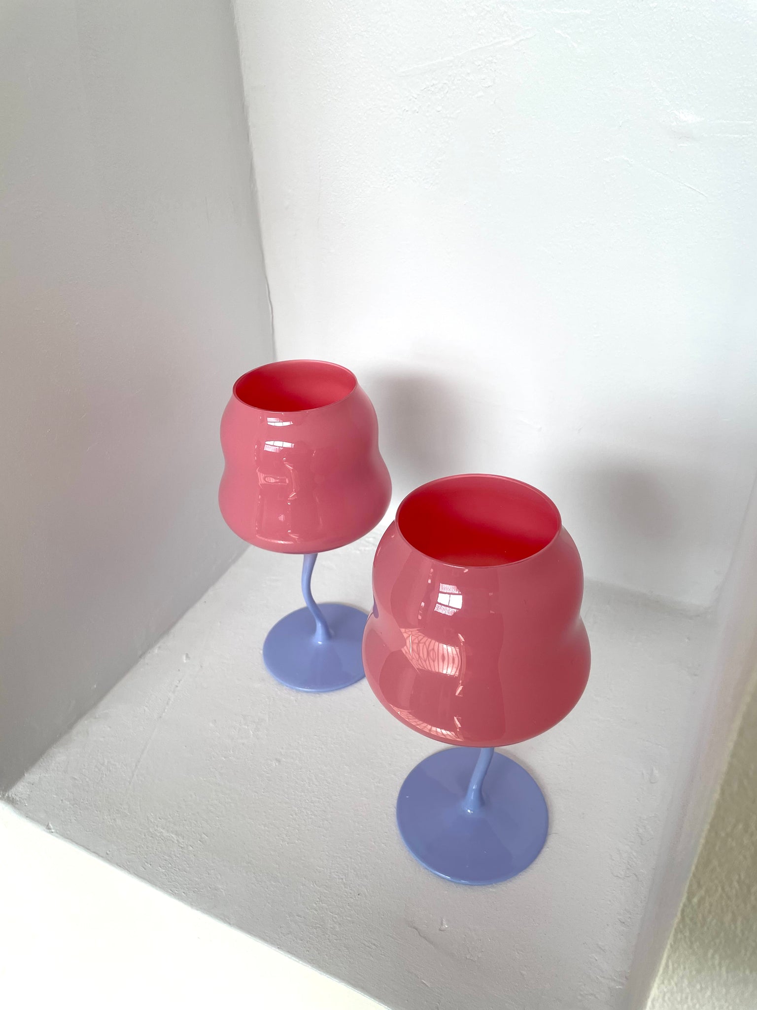 WAVY STEM BUBBLE GLASSES - PINK