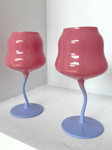 WAVY STEM BUBBLE GLASSES - PINK