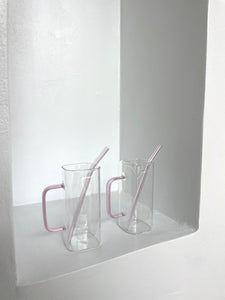TALL SQUARE GLASS MUGS