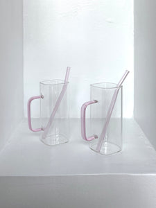 TALL SQUARE GLASS MUGS
