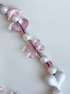 PINK BEADED PHONE CHARM