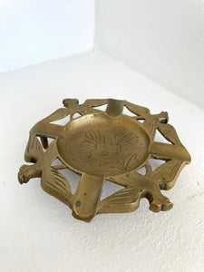 PEACE AND LOVE BRASS ASH TRAY