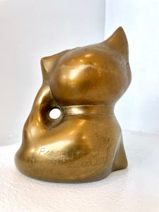 BRASS KITTY PIGGY BANK