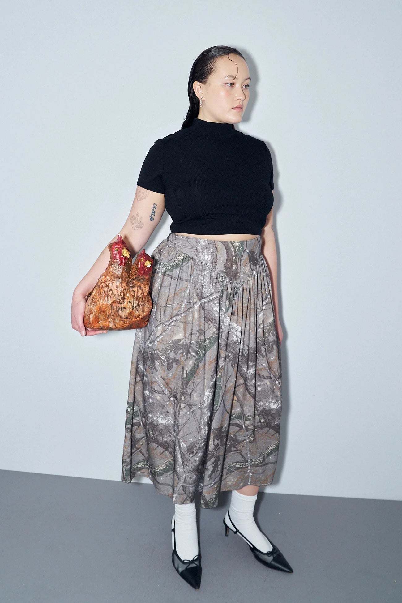 PARK SKIRT - SOFT LINEN CAMO