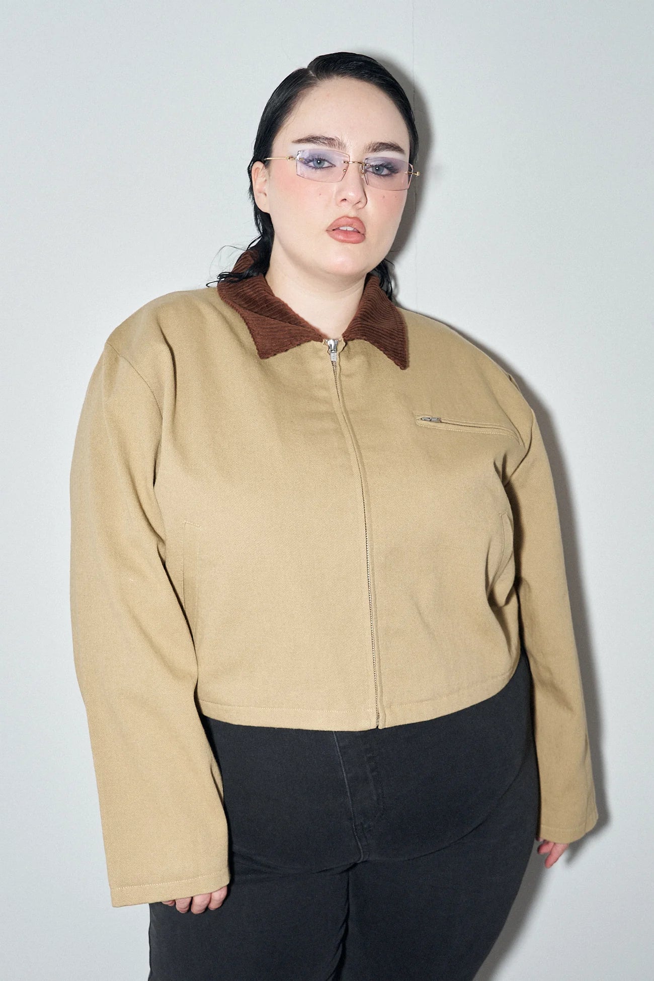 CAVAS CONSTRUCTION CROP JACKET - KHAKI / BROWN