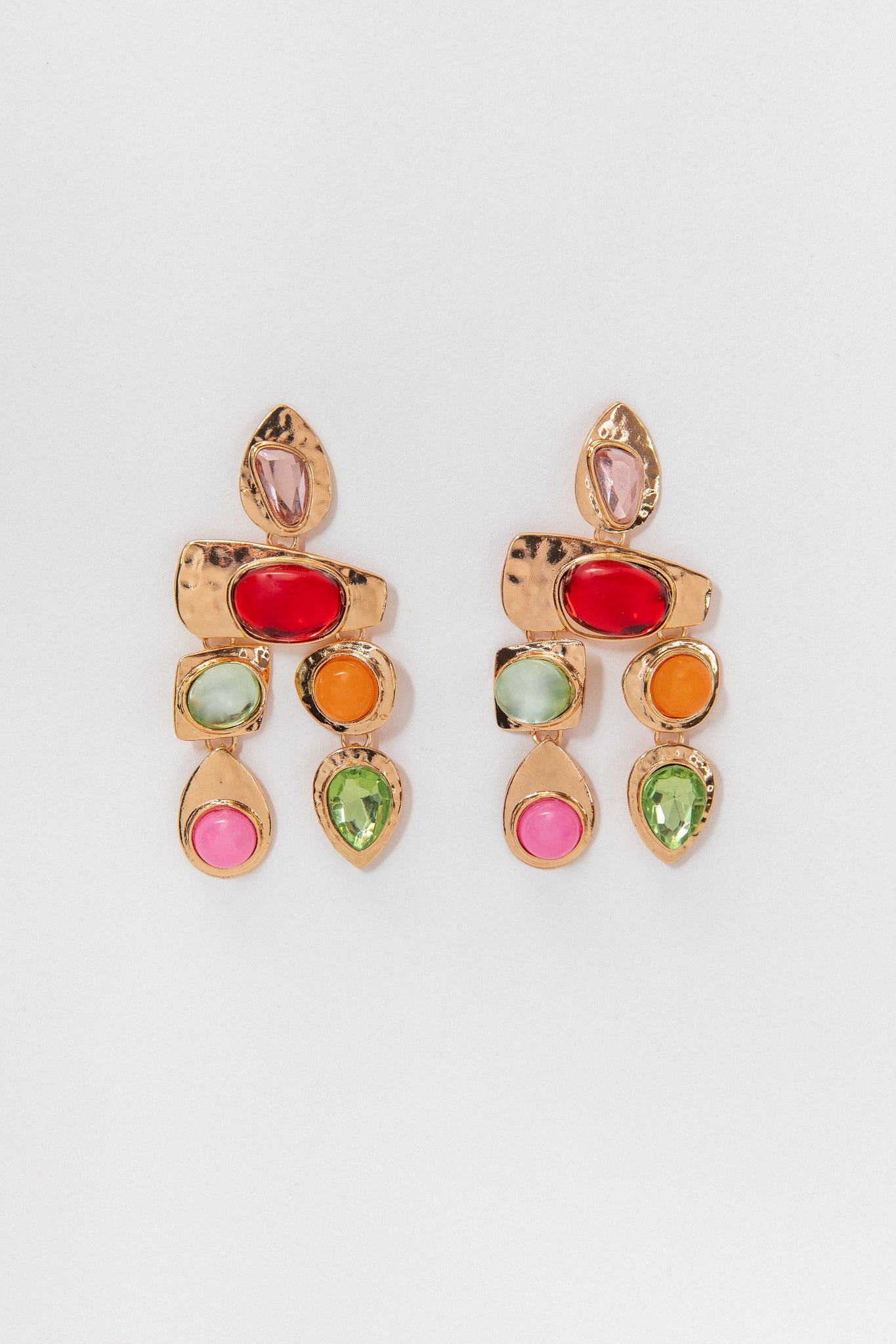 MULTI STONE EARRING - GOLD