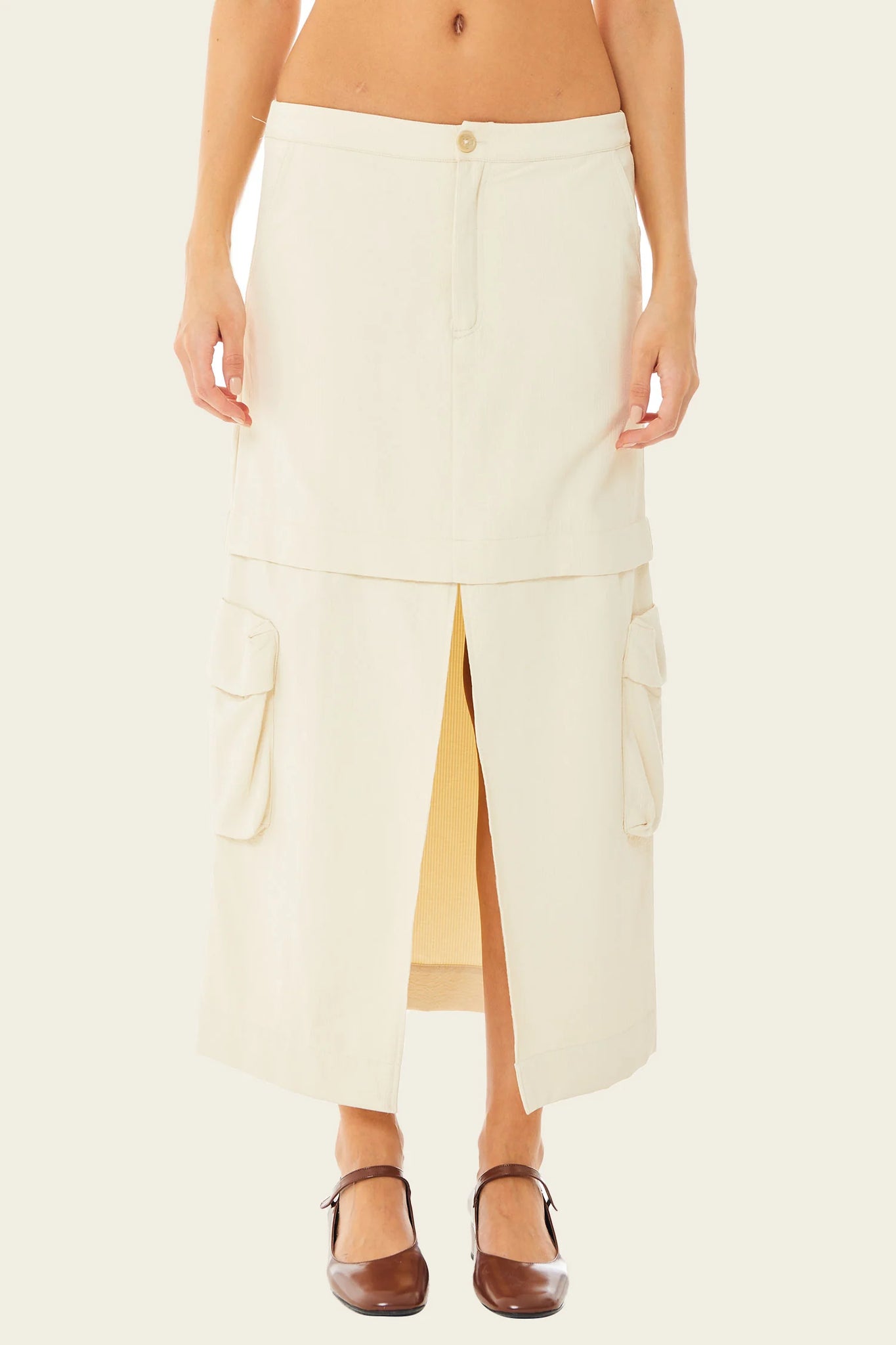 OWEN CARGO MIDI SKIRT - CLOUD