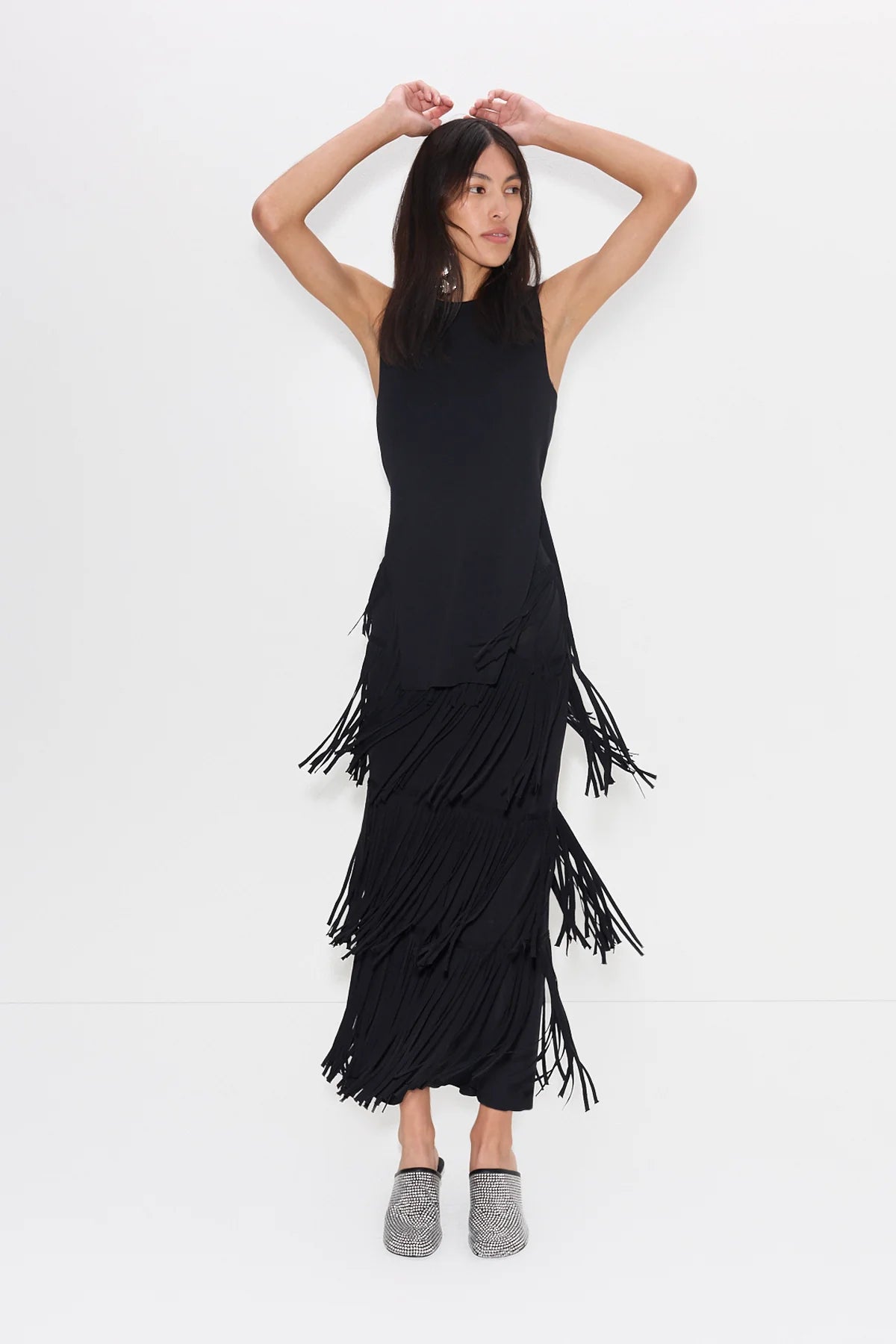 ZA ZA FRINGE SKIRT - BLACK