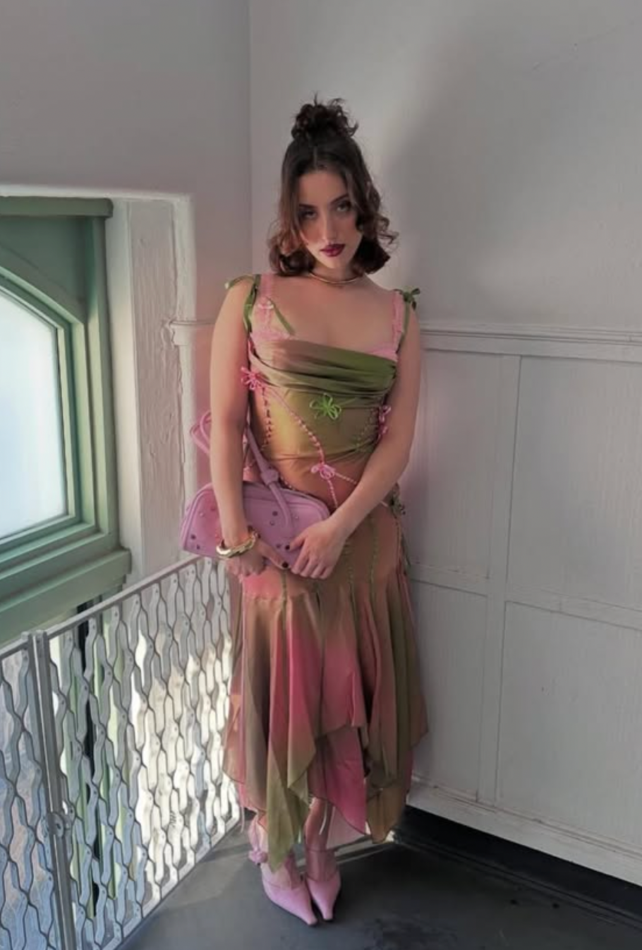 SYLVIA RIBBON DRESS - RAINBOW SWAMP