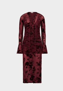 FLOCKED MESH DRESS