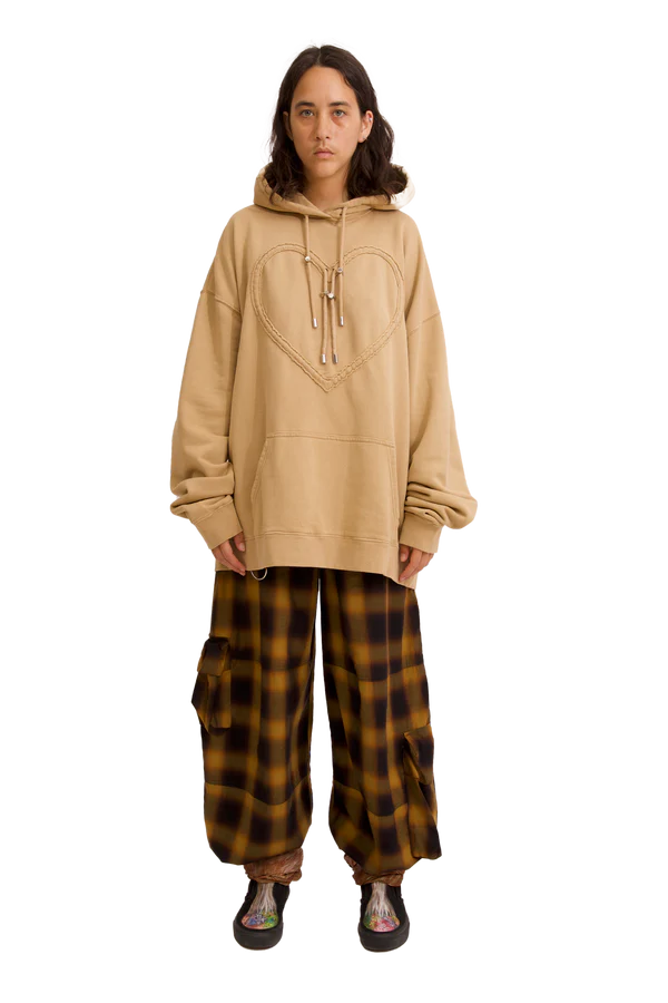 HEART HOODIE - CAMEL