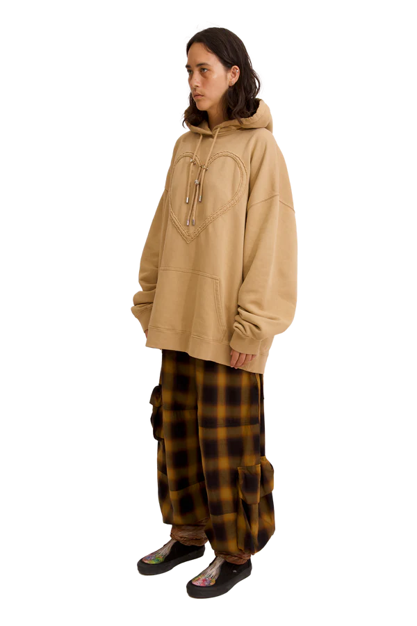 HEART HOODIE - CAMEL