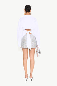DIZZY SEQUIN SKIRT - SILVER