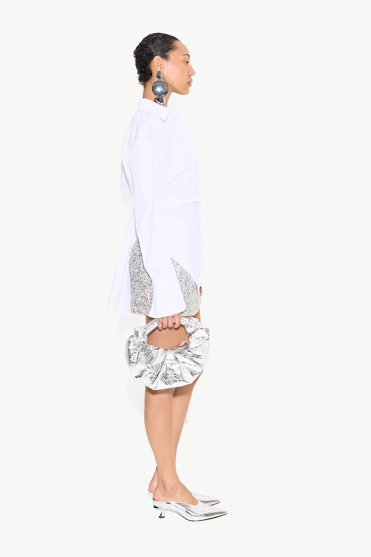 DIZZY SEQUIN SKIRT - SILVER