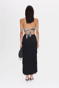 ZA ZA FRINGE SKIRT - BLACK