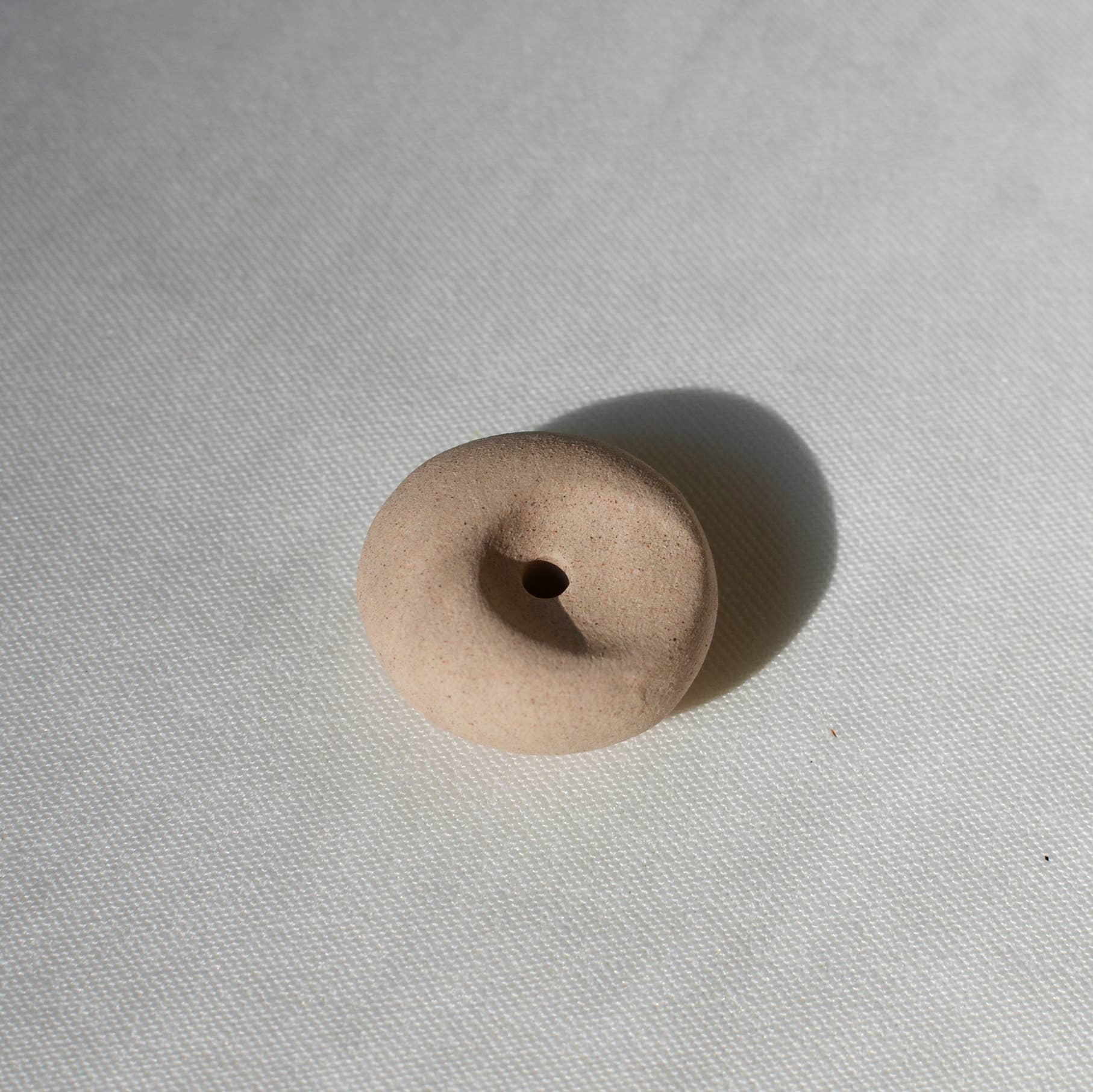 Cedar and Myrrh - Mini Beige Ceramic Pebble Incense Holder