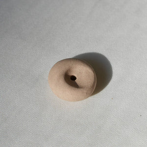 Cedar and Myrrh - Mini Beige Ceramic Pebble Incense Holder