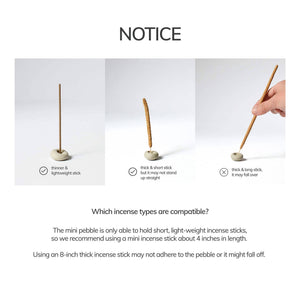 Cedar and Myrrh - Mini Beige Ceramic Pebble Incense Holder