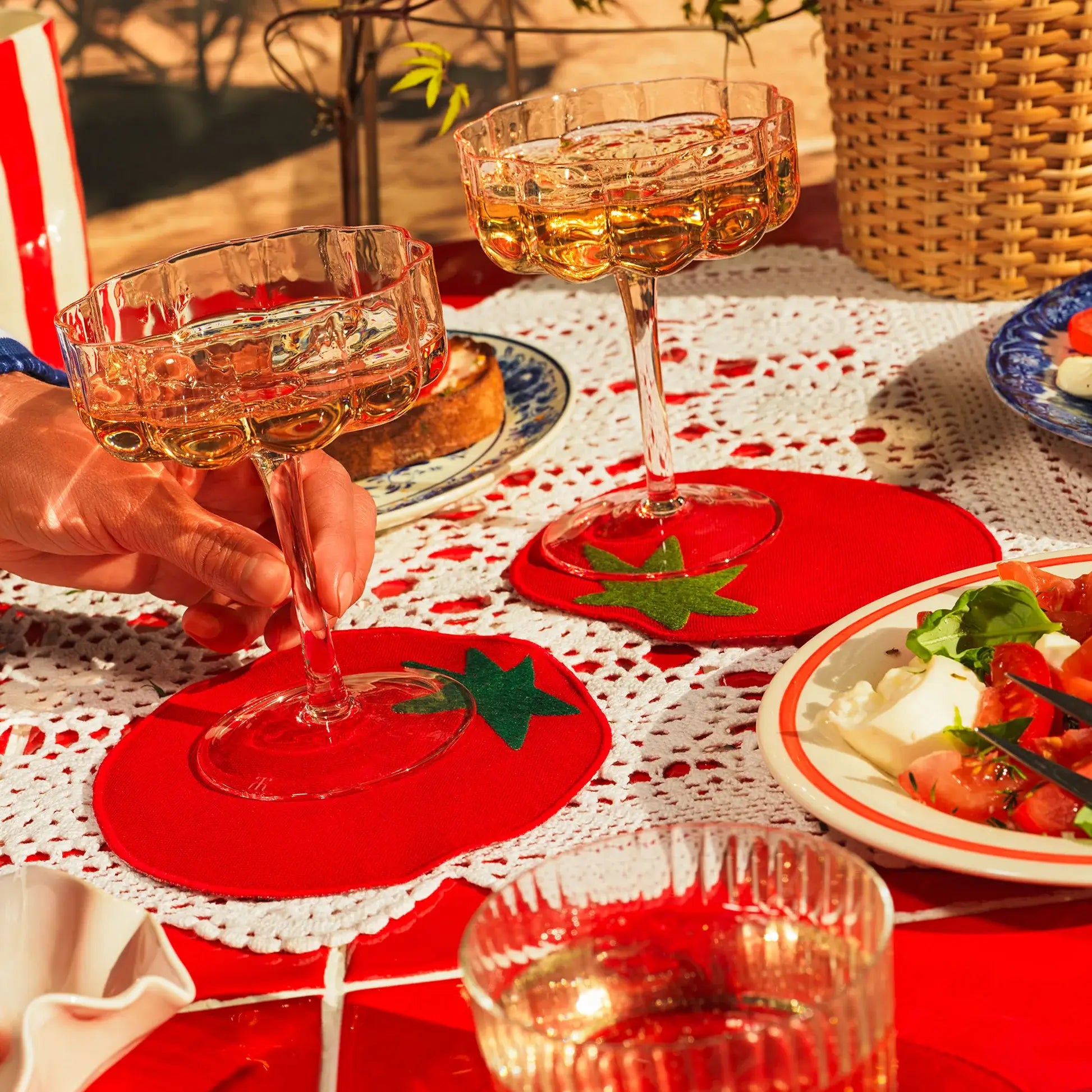 Piecework - Tomato Cocktail Napkins - Set of 4